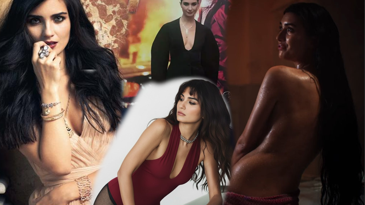 Derin dekoltesiyle mest etti! Tuba Büyüküstün galaya damga vurdu