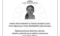 Kütahya Eğitim Camiası Yasta: Yıldız Bozdemir Vefat Etti