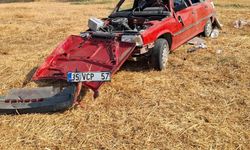 Tarlaya uçan otomobilin sürücüsü yaşamını yitirdi