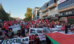 Gediz’de meydanlar filistin için doldu