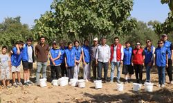 Gönüllü gençlerden üreticinin emeğine destek