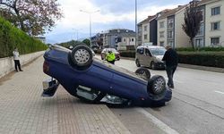 İnegöl’de Kaza: Otomobil Takla Attı, 1 Yaralı