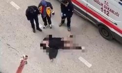 Sinir krizi geçiren kadın yol ortasına yattı