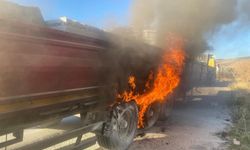 Tır yol ortasında alevlere karıştı
