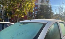 Kırağı araç camlarını kapladı
