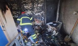 Kütahya'daki yangın, evin büyük bölümünü küle çevirdi