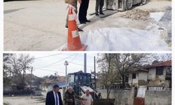 Gediz'de yol çalışmaları devam ediyor