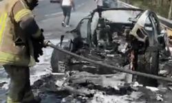 18 milyonluk araç yandı, iş insanı ölümden döndü