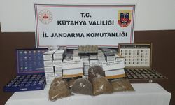 Kütahya'da aranan iş yeri ve araçtan binlerce kilo kaçak ürün çıktı