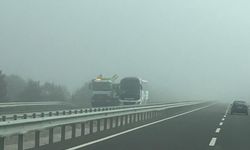 Kütahya'da sis, trafikte sürücülere zor anlar yaşattı