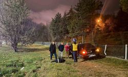 Su kanalı korkuluklarına çarpan araç hasar gördü