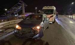 Köprüde zincirleme kaza: otomobil servis aracına çarptı