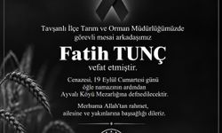 Tavşanlı İlçe Tarım ve Orman Müdürlüğü personeli Fatih Tunç hayatını kaybetti
