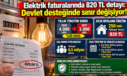 Elektrik faturalarında 820 TL detayı: Devlet desteğinde sınır değişiyor!