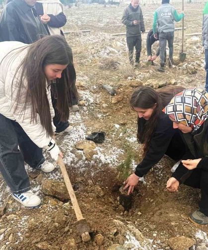 Altıntaş’ta çevre seferberliği: Öğrencilerden anlamlı fidan dikimi