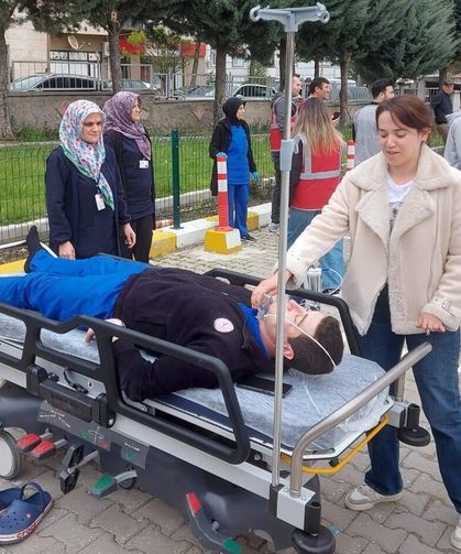 Hisarcık Devlet Hastanesi’nde yangın tatbikatı yapıldı