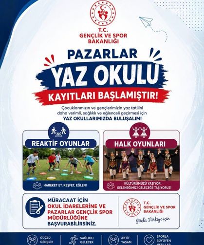 Pazarlar'da yaz spor okulu kayıtları başladı