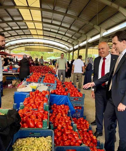 Hisarcık Kaymakamı Atam ve Başkan Demirtaş'tan pazar yeri ziyareti