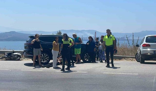 Kontrolden Çıkan Motosiklet Kazaya Neden Oldu
