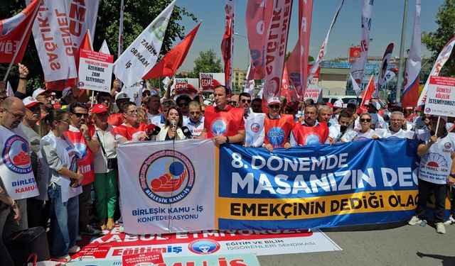 Kamu emekçileri Ankara’da sefalet zammına karşı ayakta