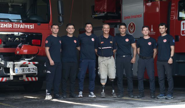 55 yaşında emekli itfaiyecinin hayat mücadelesi meslektaşlarına ilham veriyor