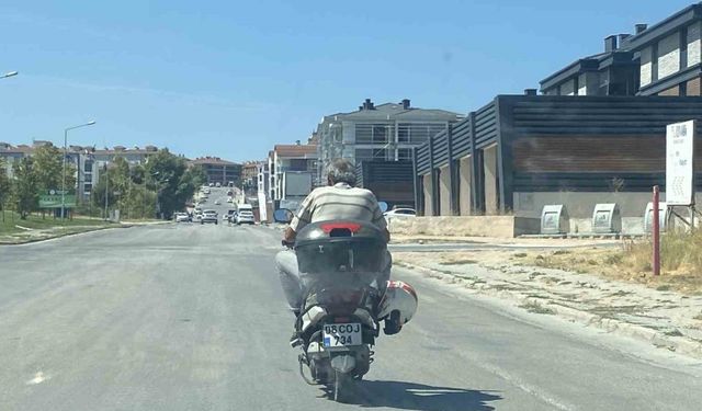 Kafasına değil demire: Kask böyle kullanılmaz