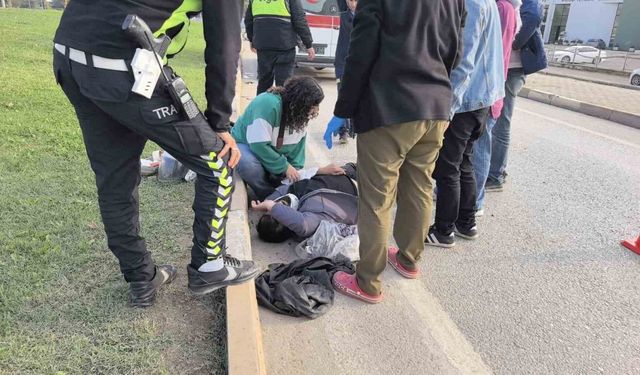 Tehlikeli çekme sonucu kaza: Motosiklet sürücüsü yaralandı