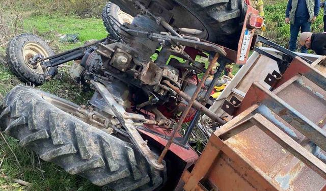Traktör devrildi: 1 yaralı