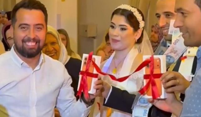 Düğünde takılan hediye görenleri şaşkına çevirdi
