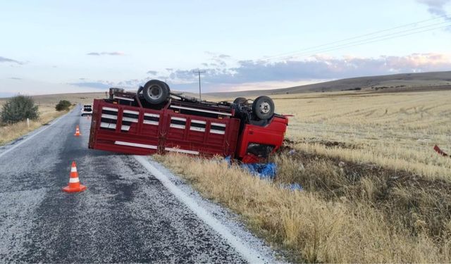 Kamyonet kontrolden çıktı: 3 yaralı