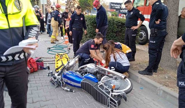 Motosiklet Kazasında Ayağı Sıkışan Kurtarıldı