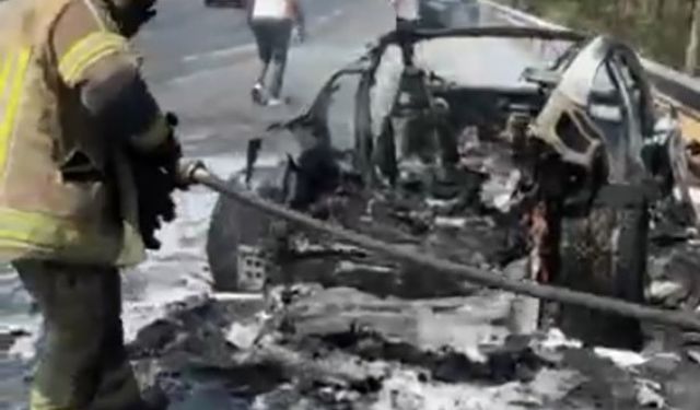 18 milyonluk araç yandı, iş insanı ölümden döndü