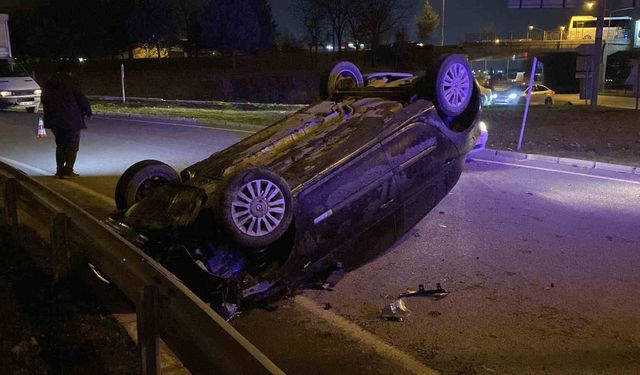 Kontrolden Çıkan Araç Devrildi: Şans Eseri Hayatta Kaldı