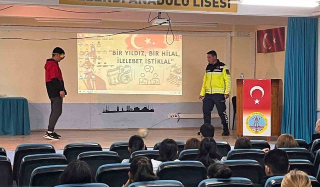 Öğrencilere trafik kuralları hakkında bilgilendirme
