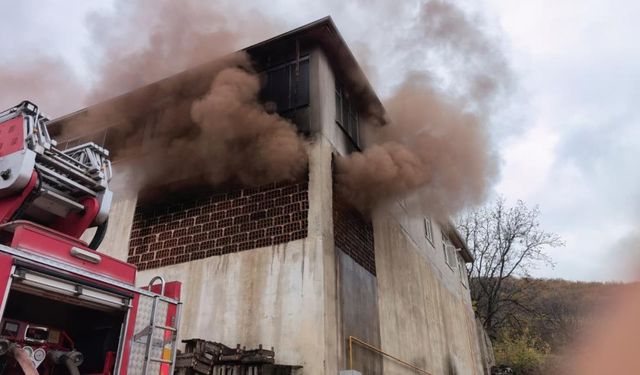 Depo alevler içinde kaldı