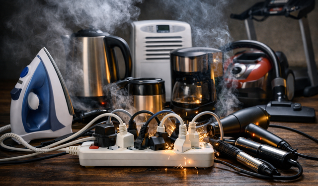 Üçlü priz kullanımında büyük tehlike: Bu 14 cihaz yangın riskini artırıyor