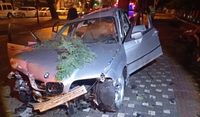 Feci Kaza: Otomobil Ağaca Saplandı, 2 Kişi Ağır Yaralı