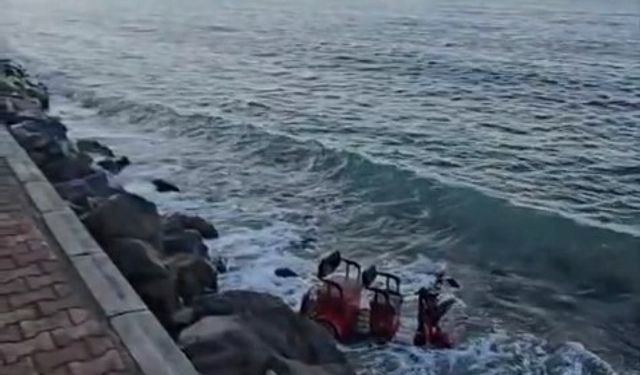 Kontrolden Çıkan Elektrikli Araç Denizde Son Buldu