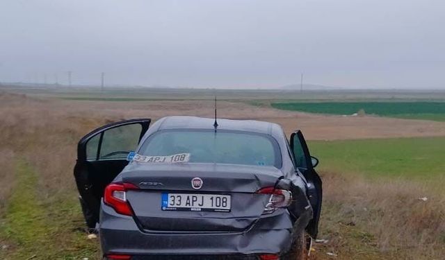 Bariyerlere çarpıp tarım arazisine giren otomobilde 5 kişi yaralandı