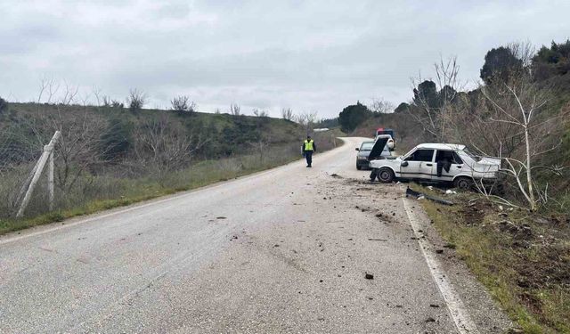 Direksiyon hakimiyetini kaybeden sürücü ağaca çarptı: 1 yaralı