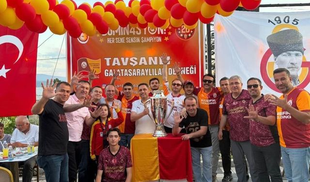 Tavşanlı sarı kırmızıya boyandı, Galatasaray'ın şampiyonluğu coşkuyla kutlandı
