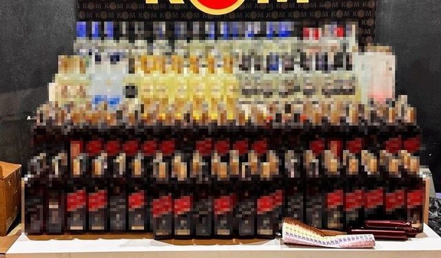 370 şişe sahte içki ve 600 litre etil alkol ele geçirildi