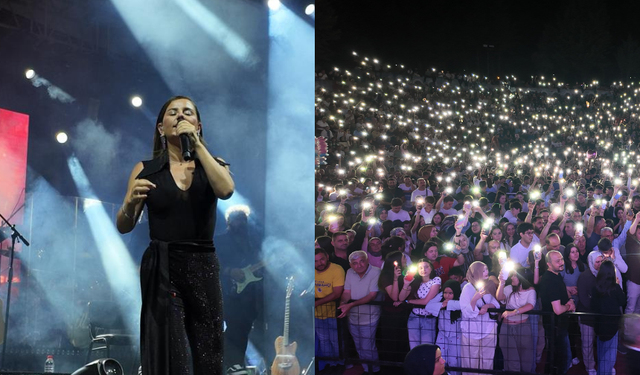 Merve Özbey konseri Gediz'i salladı: Sanatçının hareketi geceye damga vurdu