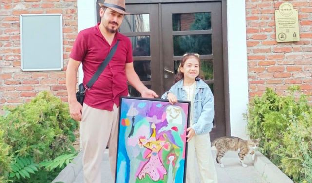 Tavşanlılı minik ressamın eseri Eskişehir'deki sergiye damga vurdu