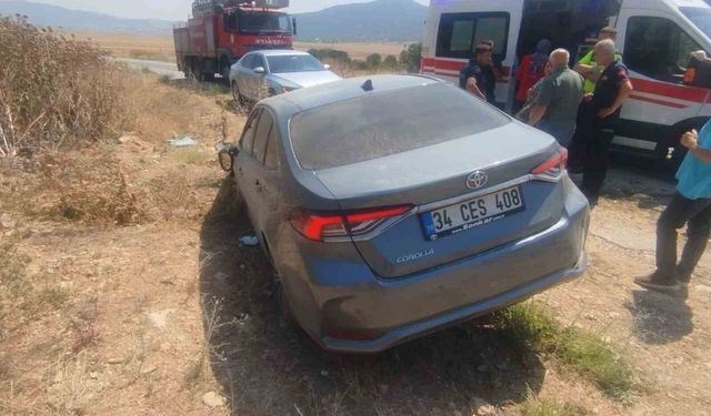 Direksiyon Hakimiyetini Kaybetti! Otomobil Şarampole Savruldu
