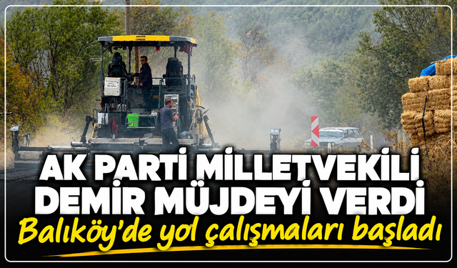 Ak Parti Milletvekili Demir müjdeyi verdi: Balıköy’de 4,5 kilometrelik yol çalışmaları başladı
