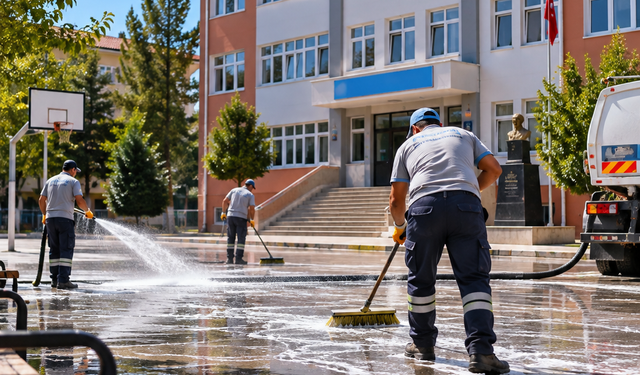 Öğrenciler gelmeden okullarda hummalı çalışma