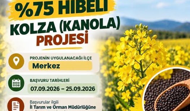 Kütahyalı üreticiler dikkat: Yüzde 75 hibeli kolza projesi başvuruları başladı