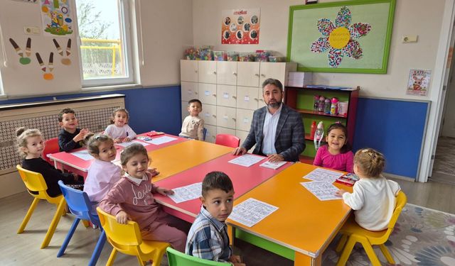Tavşanlı İlçe Müftüsü Ceylan, Kur’an Kursun'da miniklerle buluştu