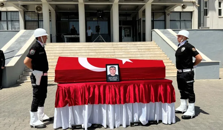 Kalp krizinden hayatını kaybeden polis memuru törenle uğurlandı